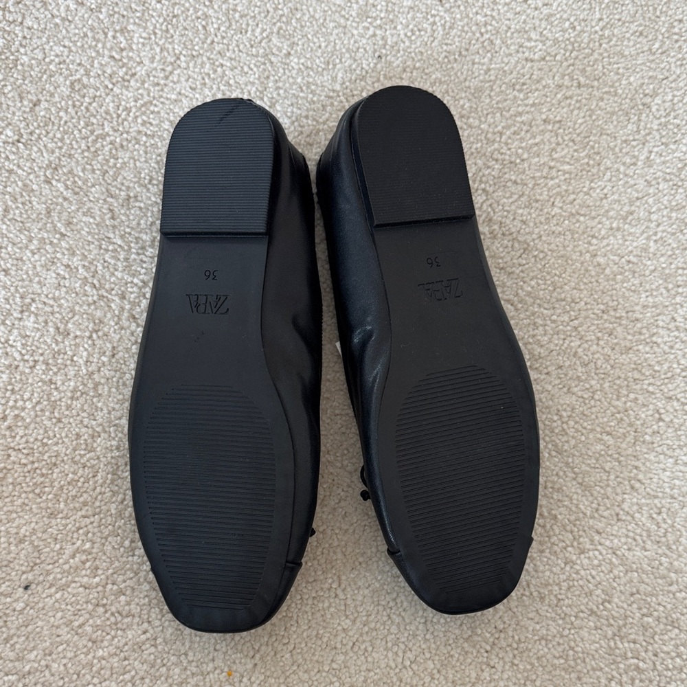 Zara Black Ballet Flats with Bow - Picture 5 of 5